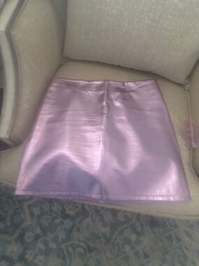 Le Lis Metallic Lilac Mini Skirt